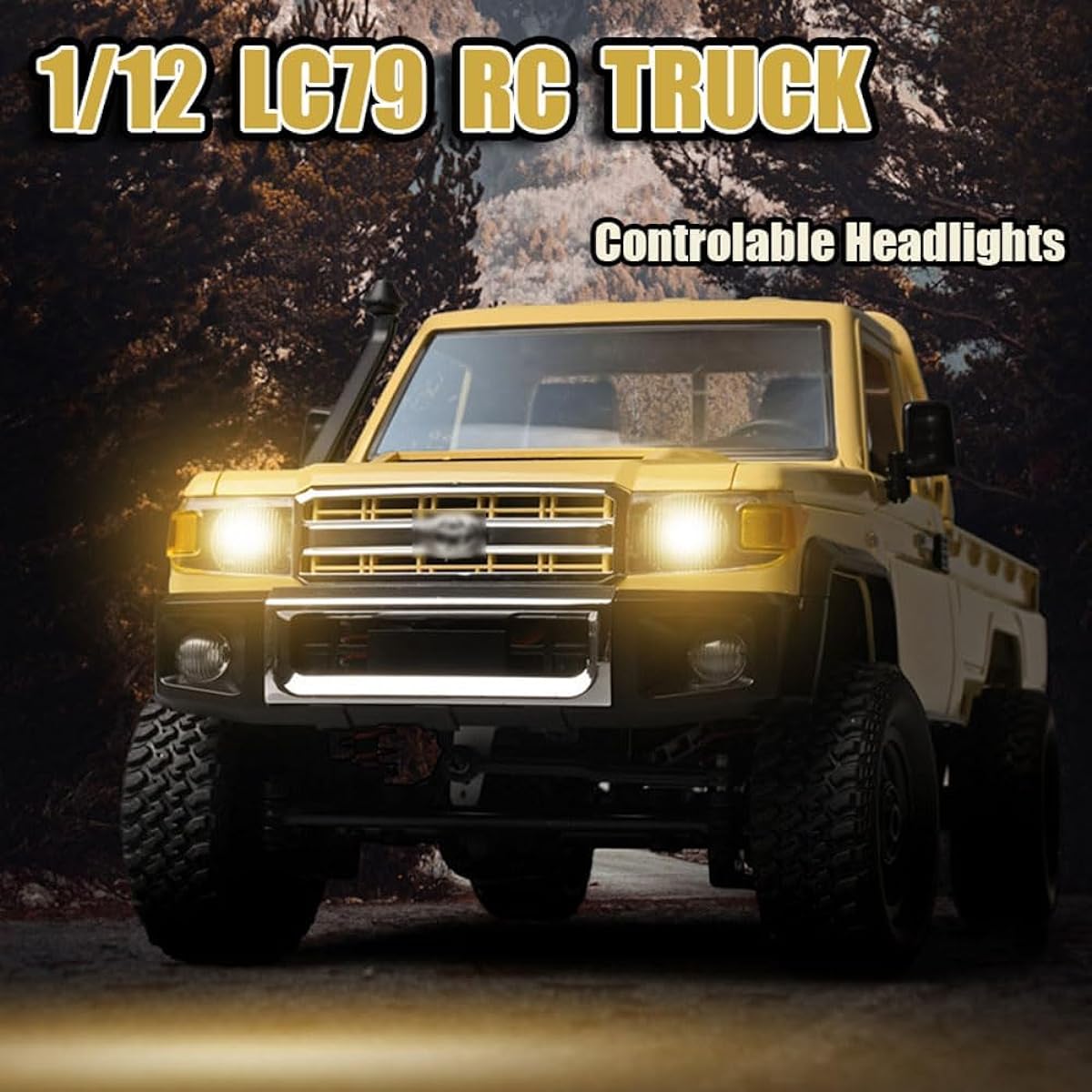 WANZRXX 1/12 RC Truck LC79 Pickup Truck 2.4G Full Proportional Rock Crawler for Adults 4WD Electric Remote Control Car Off-Road Climbing Vehicle RTR LED Searchlight Hobby Grade RC Drift Car (Beige)