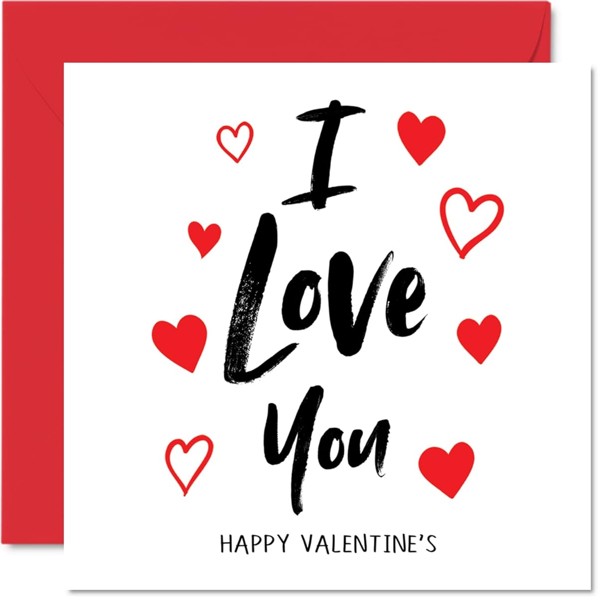 Valentine Card for Her - I Love You - Valentine Card for Him Romantic Valentine's Day Card for Boyfriend Girlfriend Wife Husband Partner Fiance 5.7 x 5.7 Inch Seasonal Valentine Greeting Card