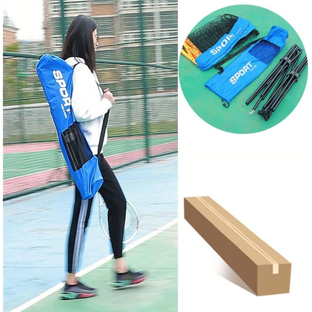 TIKALON Badminton Net for Practice Folding Badminton Net Easy Assembly Compact Portable Ball Net Holder Height Adjustable Badminton Net (Storage Bag Included)