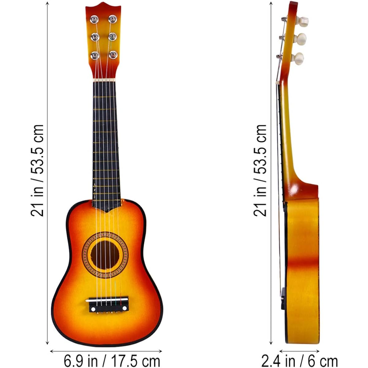 Toddmomy Portable Guitar 21 Inch Acoustic Guitar Classic Acoustic Guitar Small Portable Wooden Guitar for Children Beginners Adults Teens (Giallo) Kids Guitar