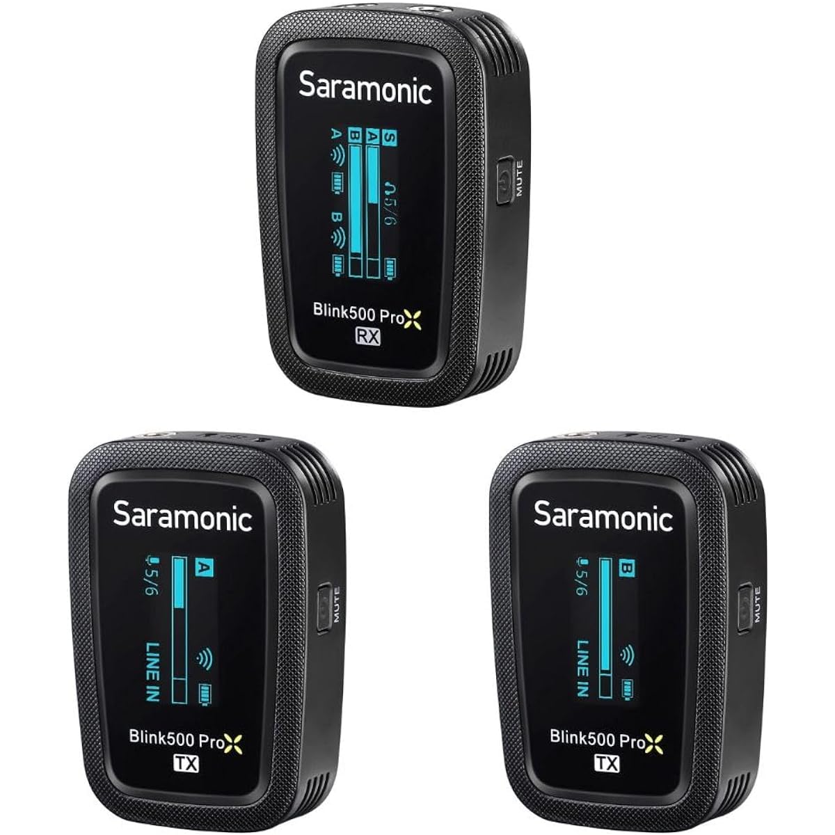 Saramonic 2.4G Wireless Microphone System with On-Board Recording Function, 2 Transmitters and 1 Receiver Set, Black, Includes Lavalier Microphone, Blink500ProX-B2R-JPWB [Official Japanese Product]