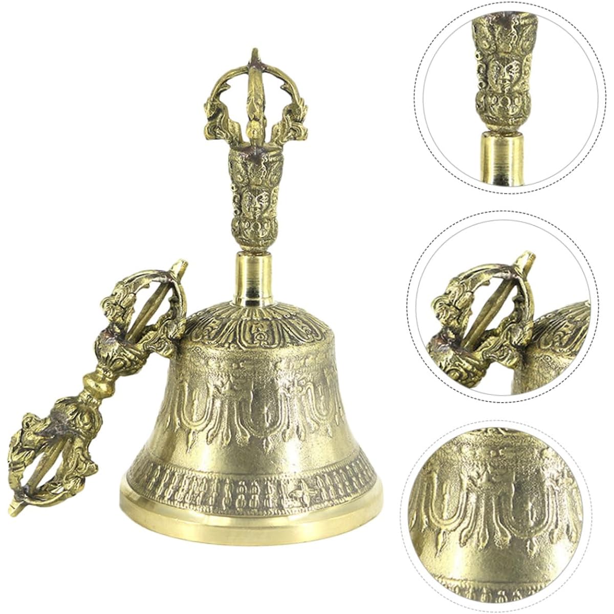 Vaguelly 3pcs Vajra Vajra Yoga Bell Hand Bell Baby Suit Monk Bell Dinner Bell Tingsha Bell Vajra Bell Dorje Bell Baby Rattle Bell Mindfulness Bell Cla
