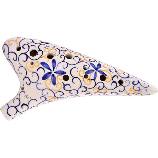 12 Holes Alto C Tone Hand Painted Blue and White Ocarina 12 Hole Ocarina AC Student Adult Playing Instrument Ocarina Musical Instrument