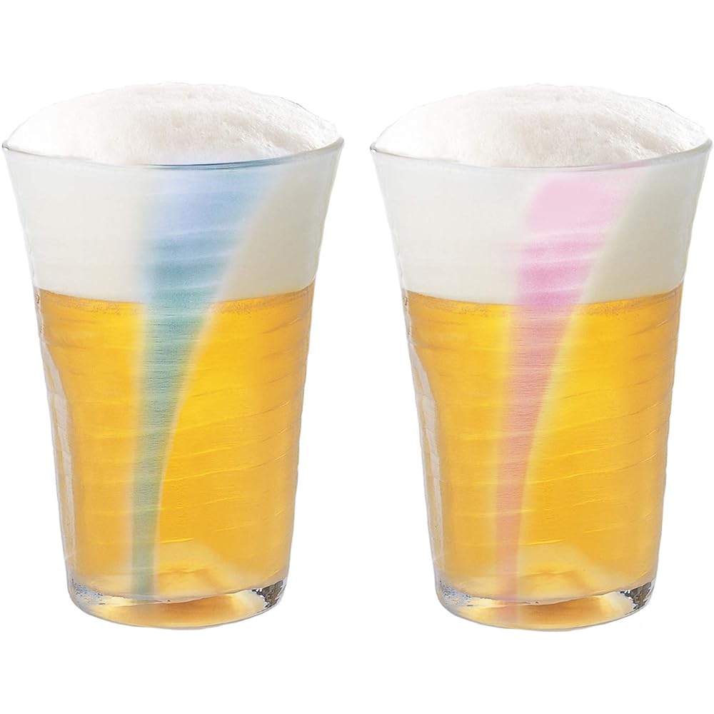 Toyo Sasaki Glass Beer Glass Foam Glass Mountain Beer Gift 350ml Set of 2 Fully enjoy the mellow aroma of beer Beer Glass Pint Glass Stylish Cup Made in Japan Dishwasher Safe G048-T260