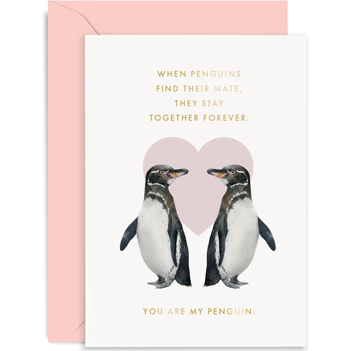 Old English Co. Penguin Wedding Anniversary Card for Husband and Wife - Cute Romantic Valentine's Day Card for Boyfriend, Girlfriend Partner - You Are My Penguin | Blank Inside Comes with Envelope