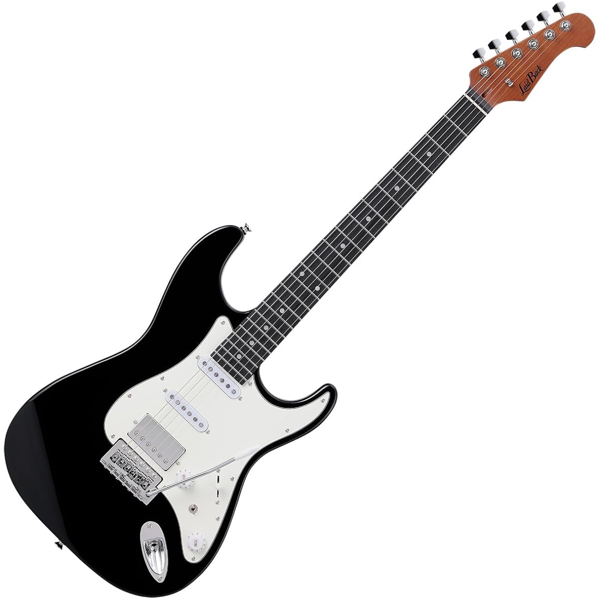 LaidBack LSE-3H Electric Guitar Stratocaster Type Roasted Maple Neck Coil Tap (Single, BLK-Black)