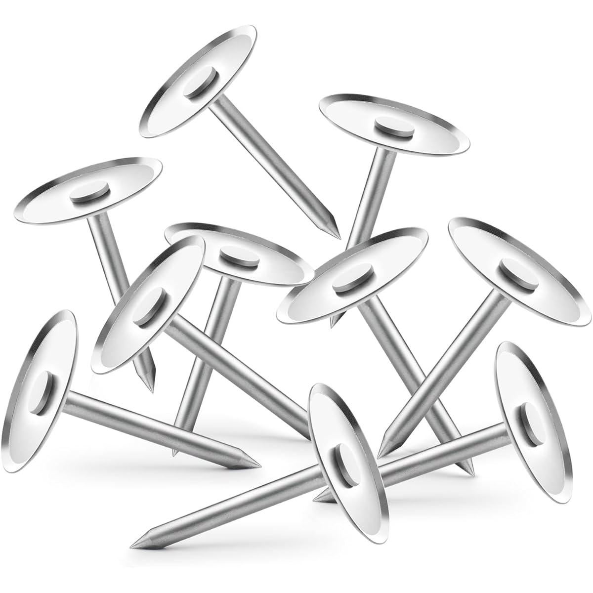 Trademark Soundproofing MLV Cap Nails for Bulk Load Vinyl Noise Barrier Installation Heavy Duty 1 ½" Length 100 Nails