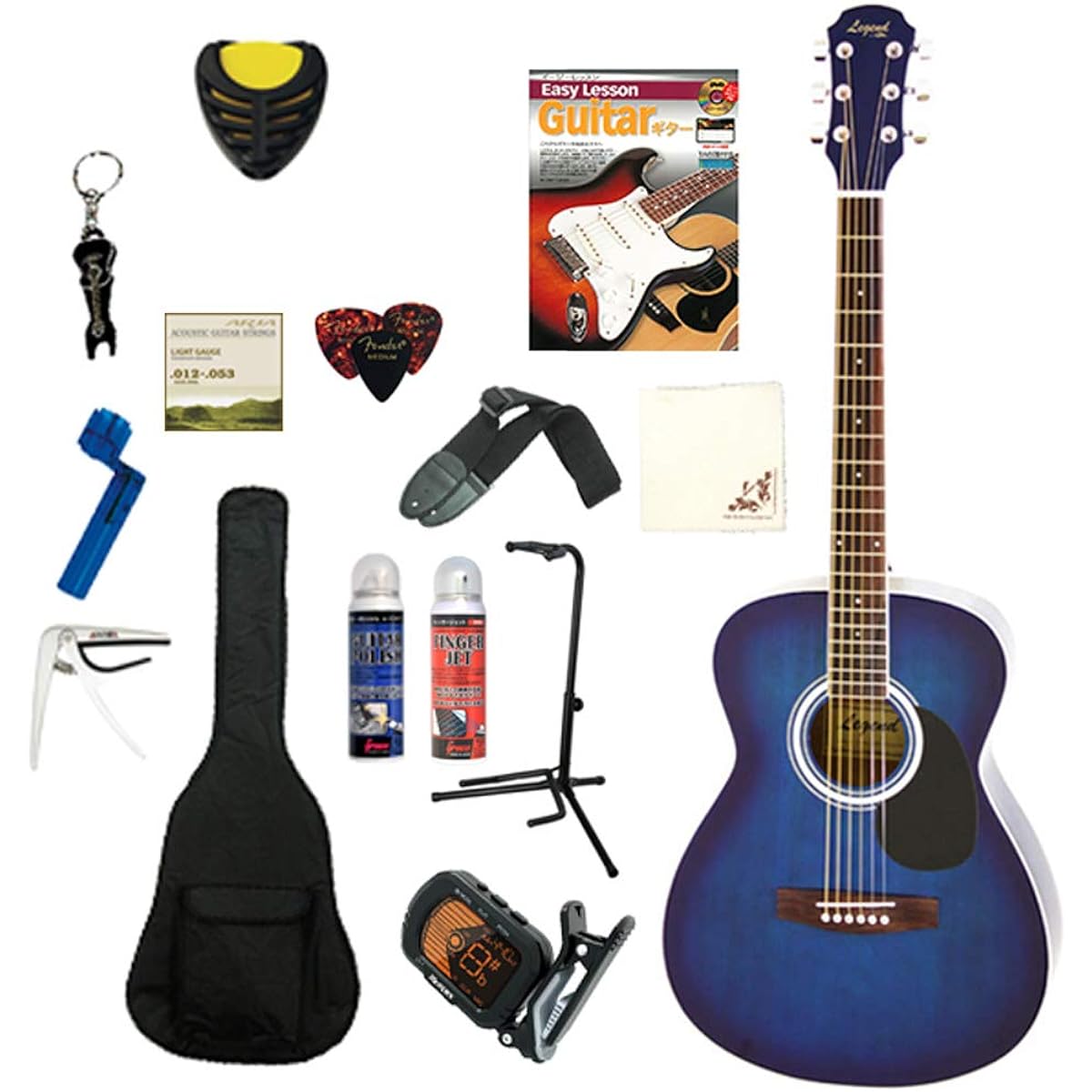 Legend Acoustic Guitar Beginner 15 Piece Set LEGEND FG-15 BLS Blue Shade