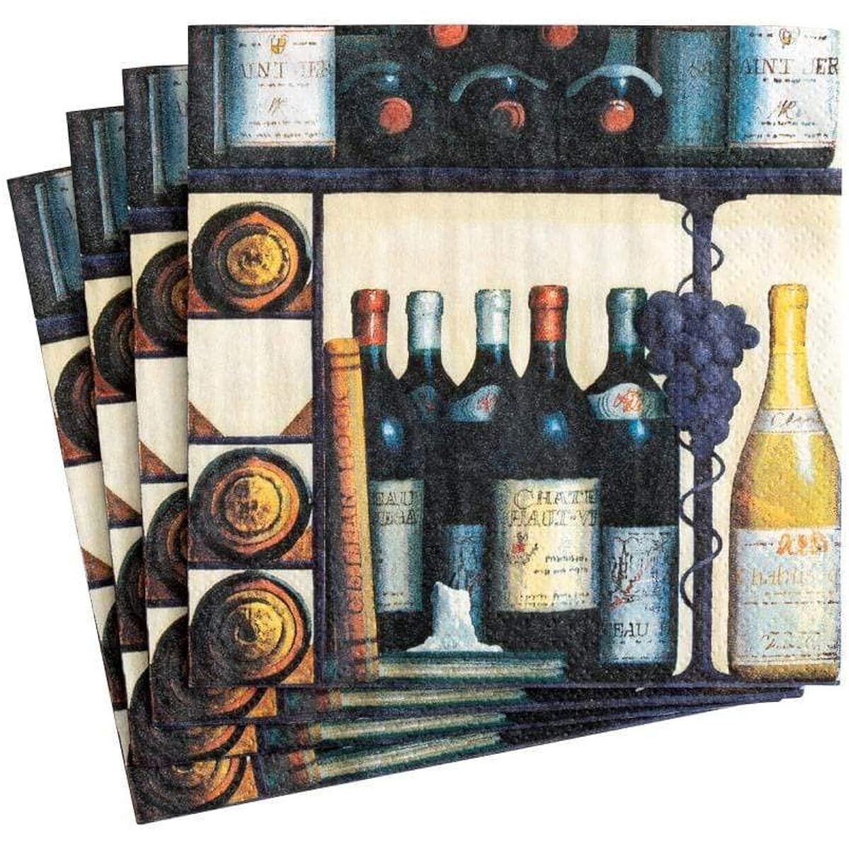 Caspari Wine Cellar Paper Napkins Cocktail 2800CX4