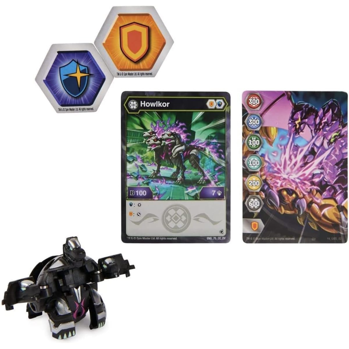 Bakugan Evolution 2022 2 Inch Core Collectible Figure and Trading Card Darks Hole Car