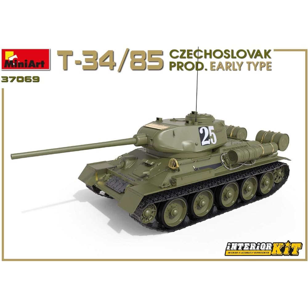 Miniart 1/35 T-34/85 Czechoslovakian early type full interior internal reproduction plastic model MA37069