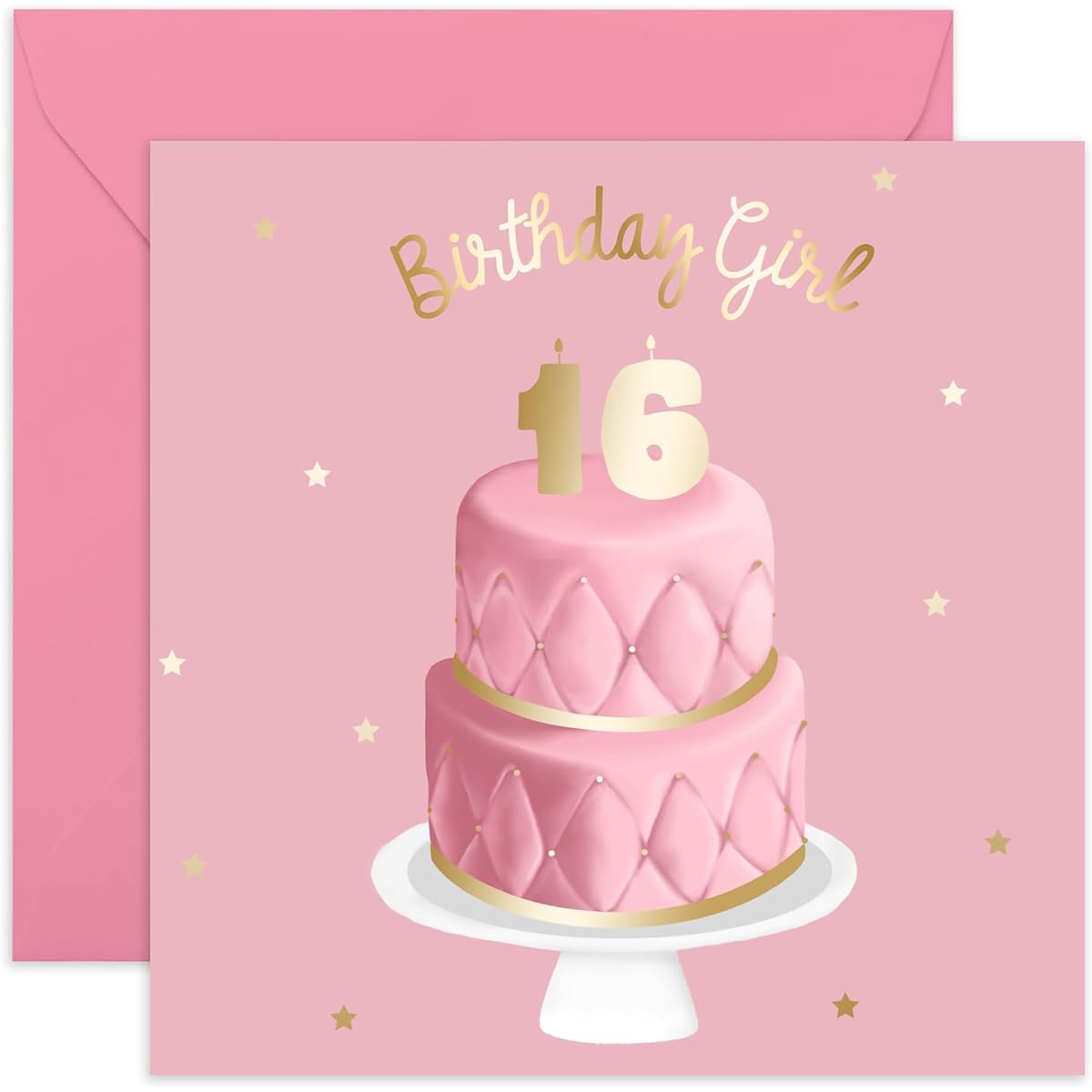 CENTRAL 23 - Cute Birthday Cards for Girls - 'Birthday Girl' - 16th Birthday - Sweet Birthday Cards for Her - Birthday Cards for Daughter - With Cute Stickers