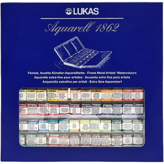 LUKAS Half Pan Watercolor Paint 48 Color Set