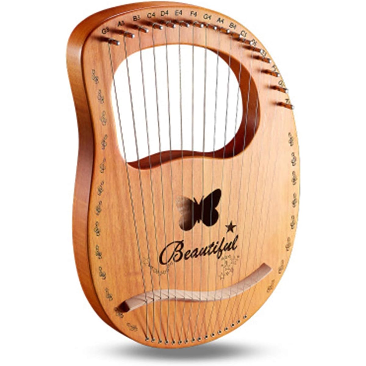 Harp Harp 16 String Body Harp Orchestra String Instrument with Tuning Wrench Portable Easy Learning