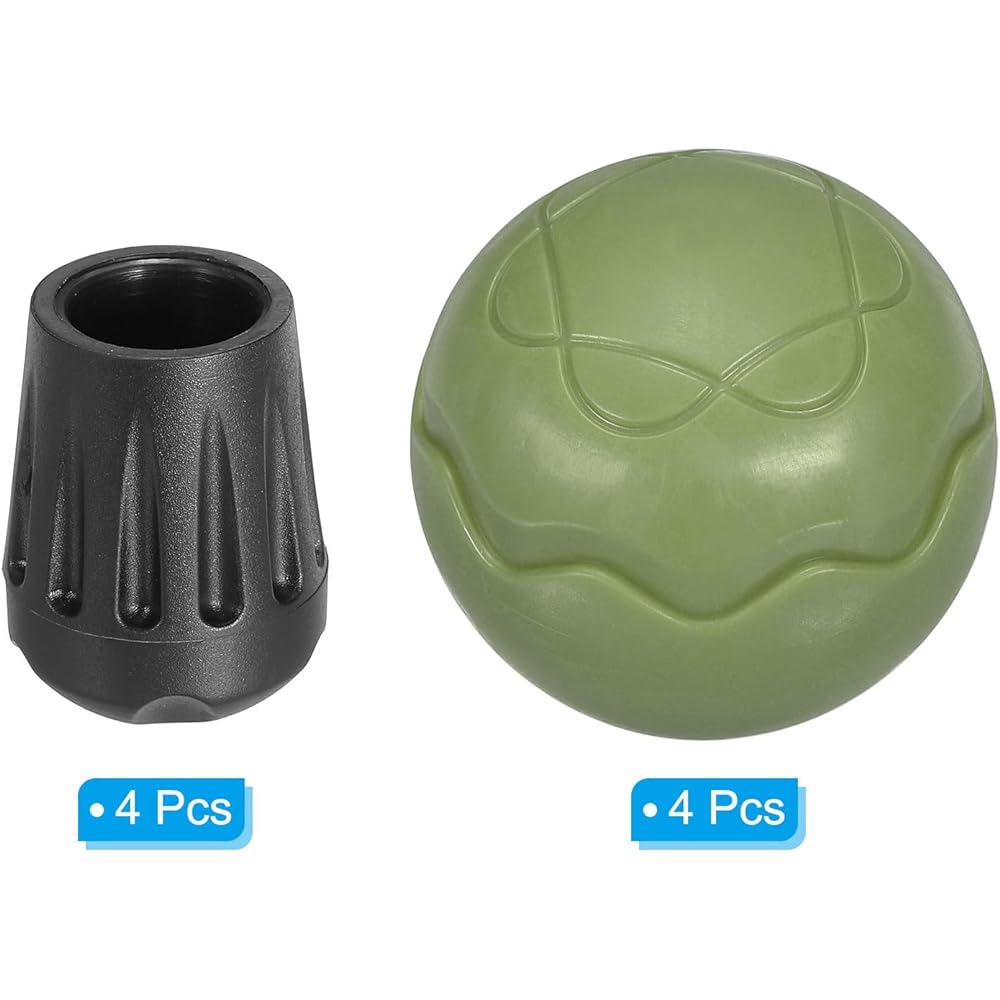 PATIKIL 0.55" Chair Leg Replacement Set of 4 TPE for Outdoor Camping Chair Leg Tip Ball Cap Folding Chair Leg Bottom Protection Suitable for 0.55" (14mm) Chair Legs Green