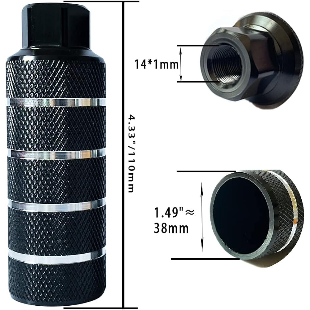 WADEKING Bike Pegs 4.3" length, 14mm axle, suitable for freestyle BMX bicycles, durable and non-slip