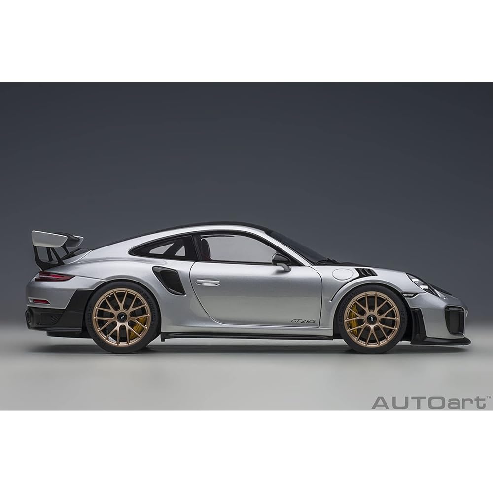 AUTOart 1/18 Porsche 911 (991.2) GT2 RS Weissach Package Metallic Silver/Carbon Black Finished Product 78174