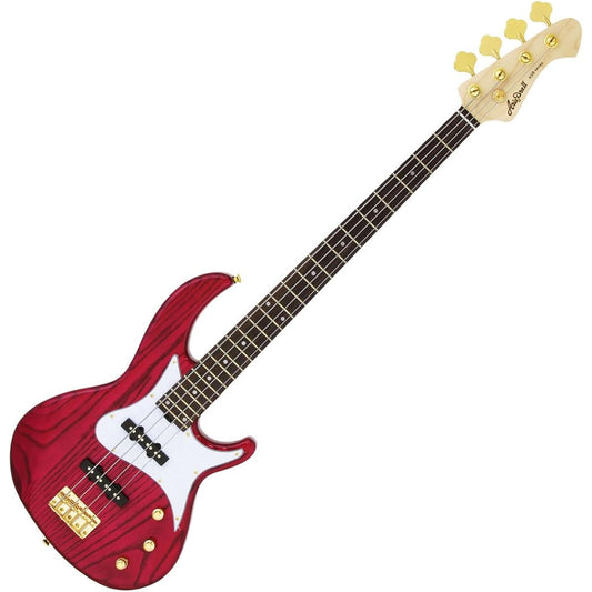 AriaProII electric bass RSB-42AR SPK see-through pink ash body 3-piece maple neck rose fingerboard soft case included