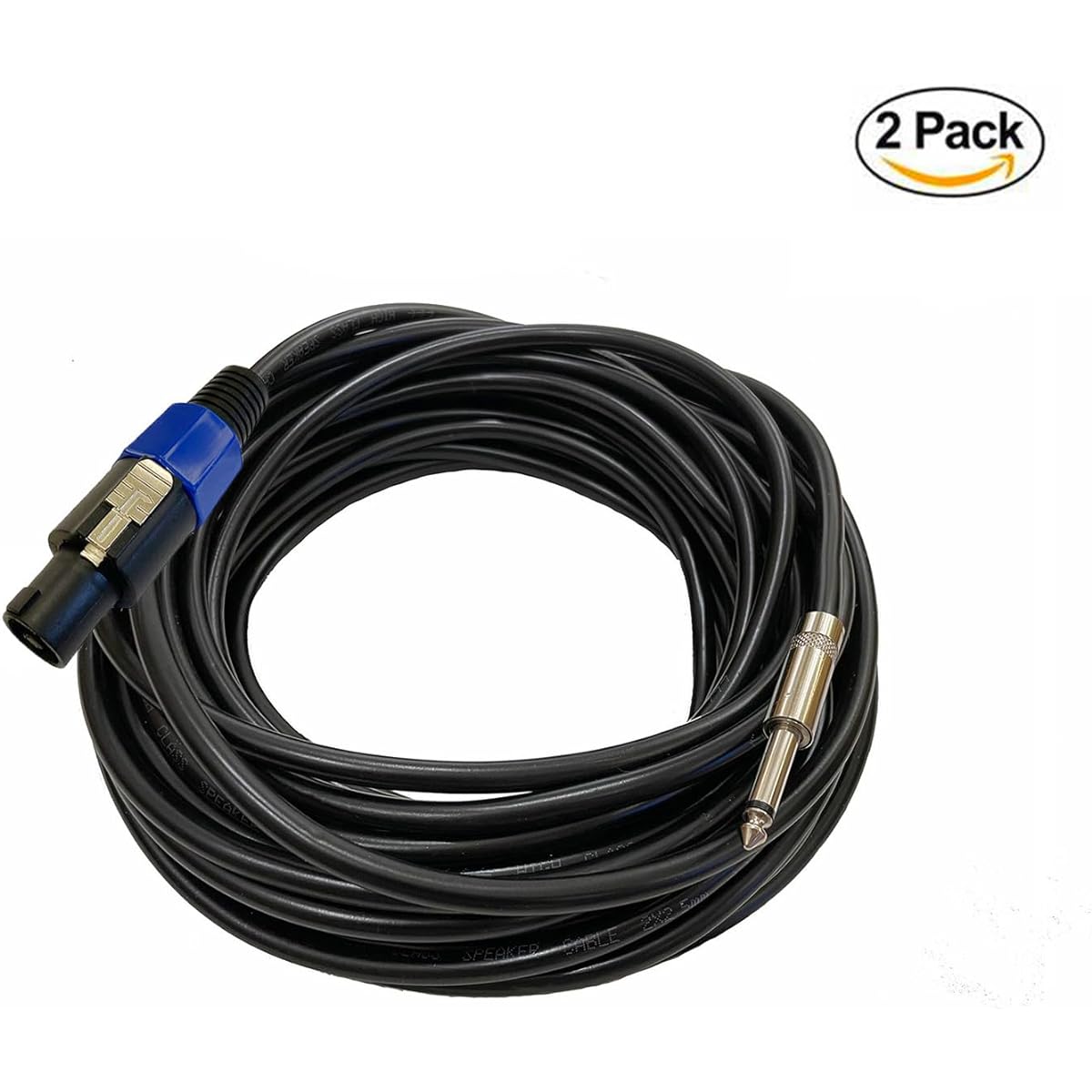 HeyTones 10ft 12 Gauge Professional SpeakON - 1/4" TS Speaker Cable - 12AWG 10ft DJ/PA Speaker Cable Amplifier Connection Wire