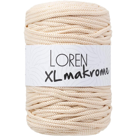 Loren XL Makrome Cord Thread 100% Polypropylene 500g 100m Thread Weight 7: Jumbo 1 ball Off White LorenXLMakrome