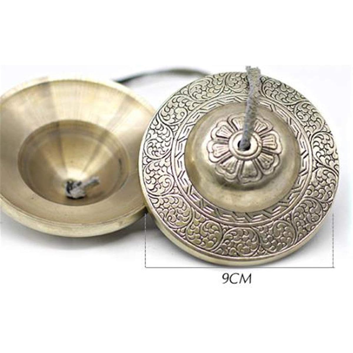 Tibetan Tingsha Bell Space Clearing, Meditation Aid, Large Tingsha 9CM Diameter Tibetan Tingsha (Color: One color, Size: 9X9cm)