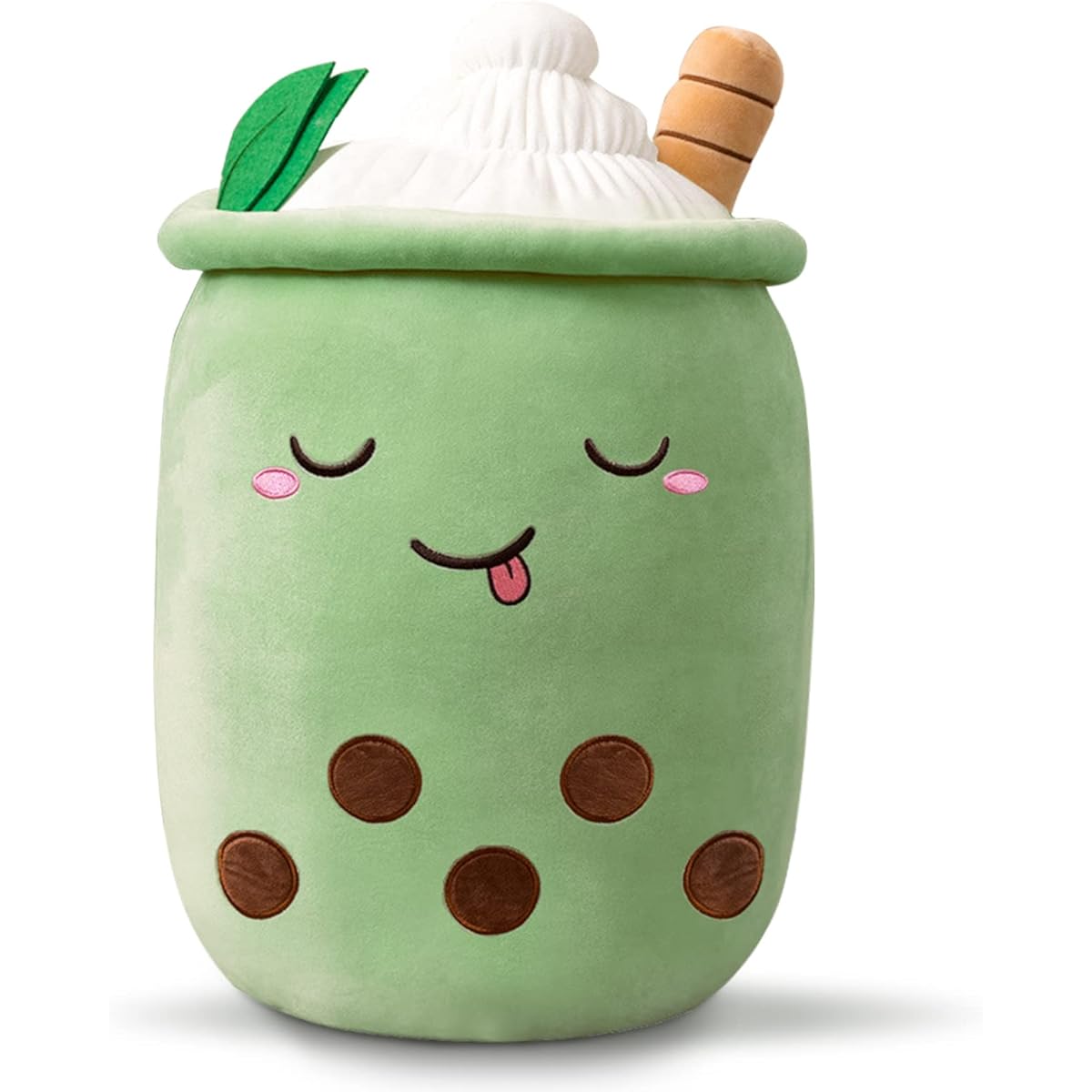 Deaboat 20" Boba Plush Pearl Milk Tea Cup Stuffed Animal Pillow Cute Cartoon Bubble Plush Toy with Suction Tube for Girls Kids