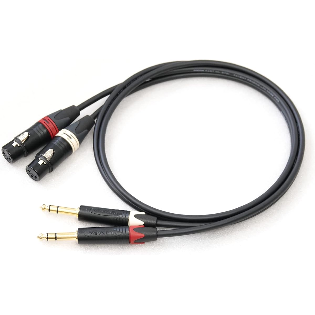 MOGAMI 2791 XLR Female to TRS Phone Red and White 2 Pair Conversion Cable (15m)