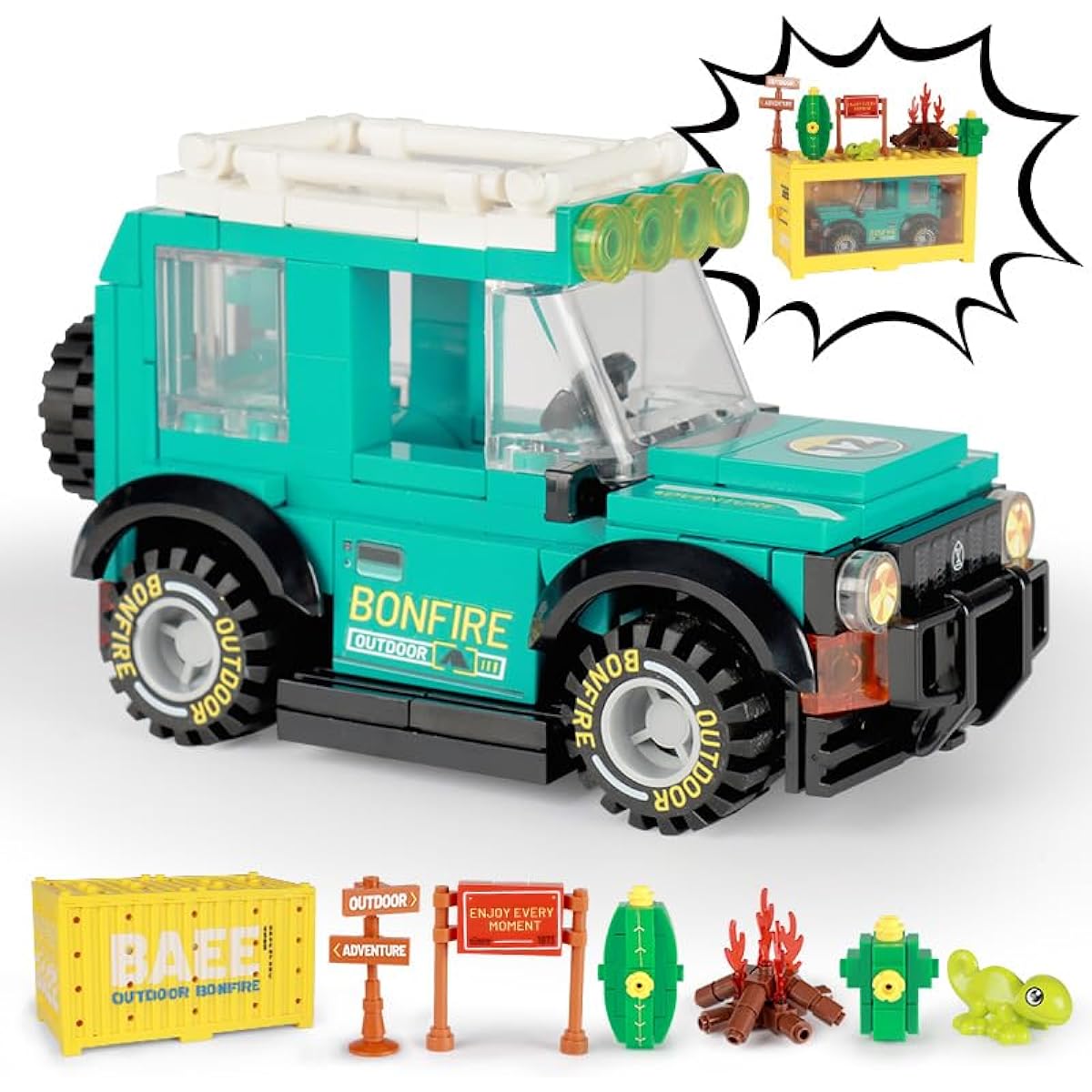 City Car Toy Building Set Compatible with Lego for 7-9 Year Old Boys 8-14 5 Year Old Boy Icon Friends Creator Toys Boys Girls Ages 6 7 8 9 10 Ideas Birthday Gifts Campfire Gathering Scene
