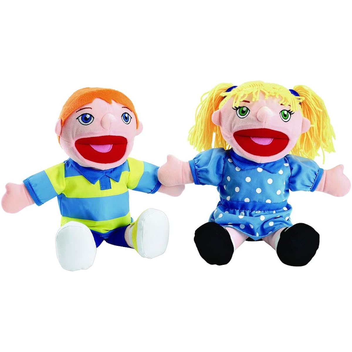 Excellerations Caucasian Girl & Boy Puppetペア( Item # kidpupc )