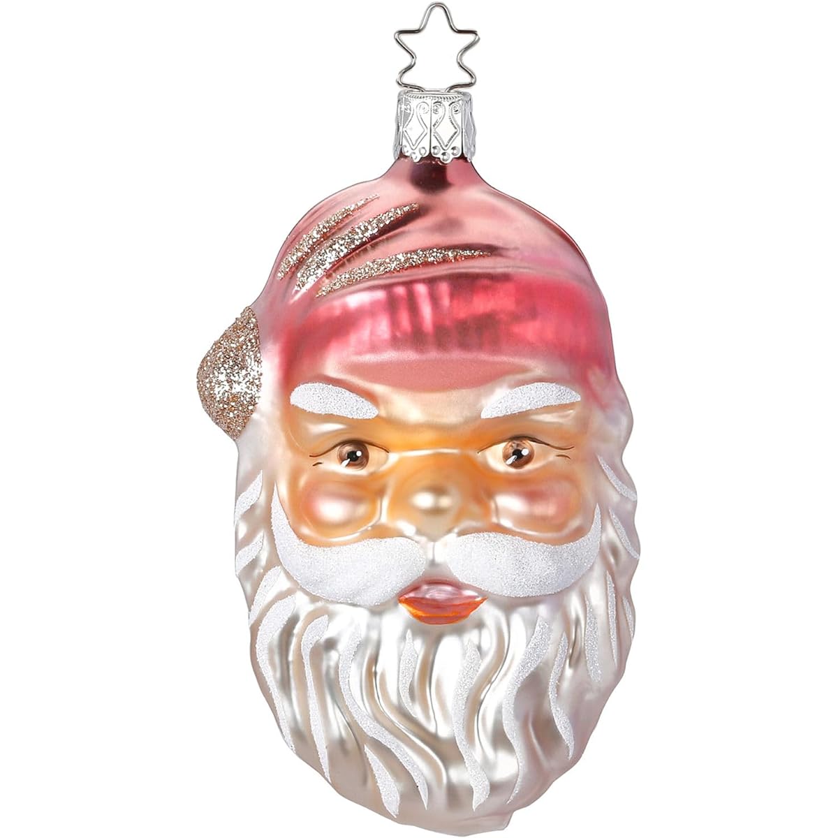 Romantic Santa Claus Glass Ornament by Inge-Glas Box Included Made in Germany