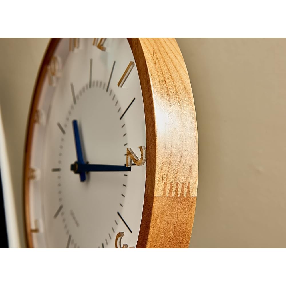 Interform Wall Clock Radio Controlled Clock Oranto Natural CL-3350NA Diameter 30cm Radio Controlled Step Movement
