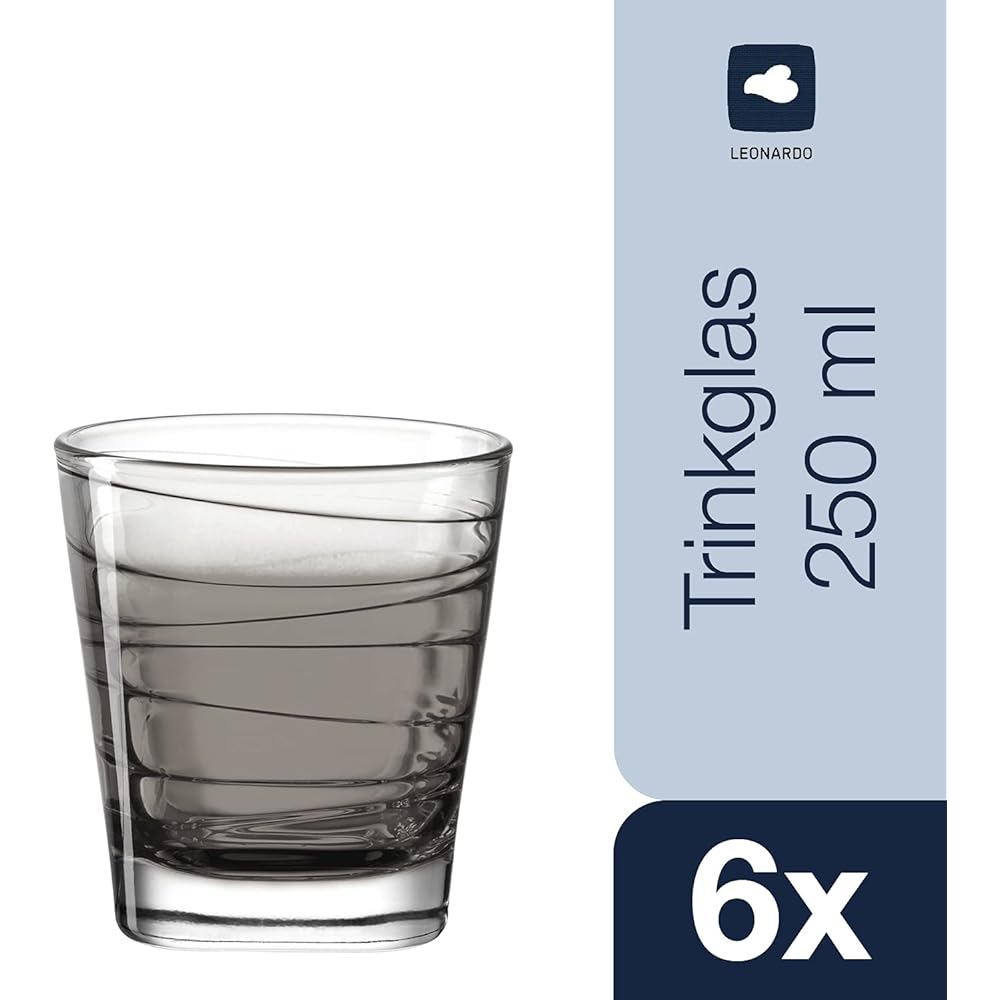 LEONARD tumbler set of 6 gray 250ml Vario 026846