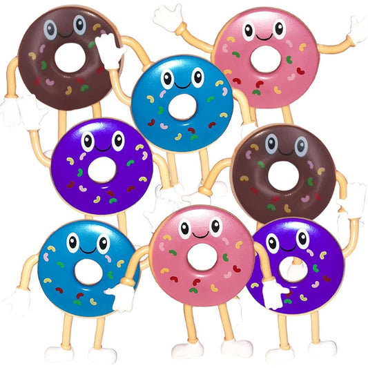 ArtCreativity Set of 12 Bendable Donut Figures Bendable Toys for Kids Donut Party Favors for Boys and Girls Stress Relief Fidget Toy Goodie Bag Stuffers Pinata Fillers