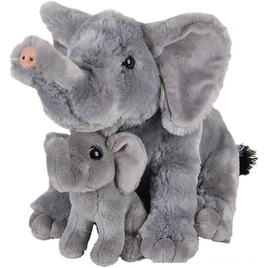 Tribello Elephant Mom & Baby Stuffed Animals 11" and 5" Kit