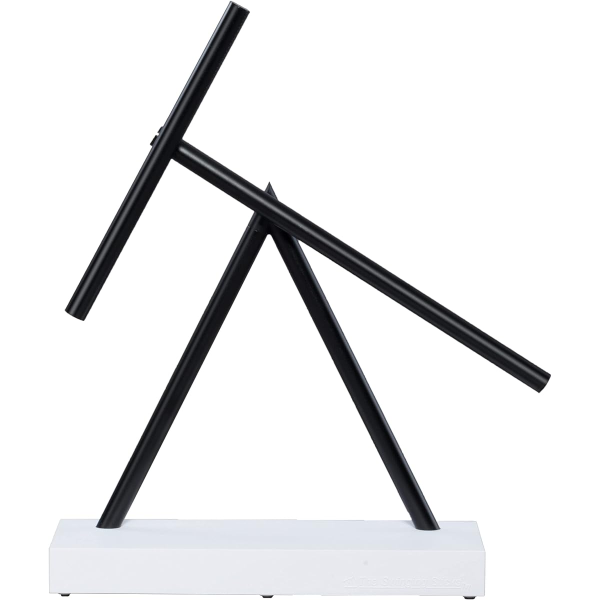 The Swinging Sticks Kinetic Energy Sculpture - Desktop Toy Version (White/Black)