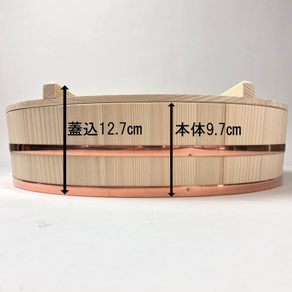 Tachibana Container Sushi Oke Copper Hoop with Lid Rice Stand Made in Japan Approx. 42cm Approx. 1.5 sho Natural