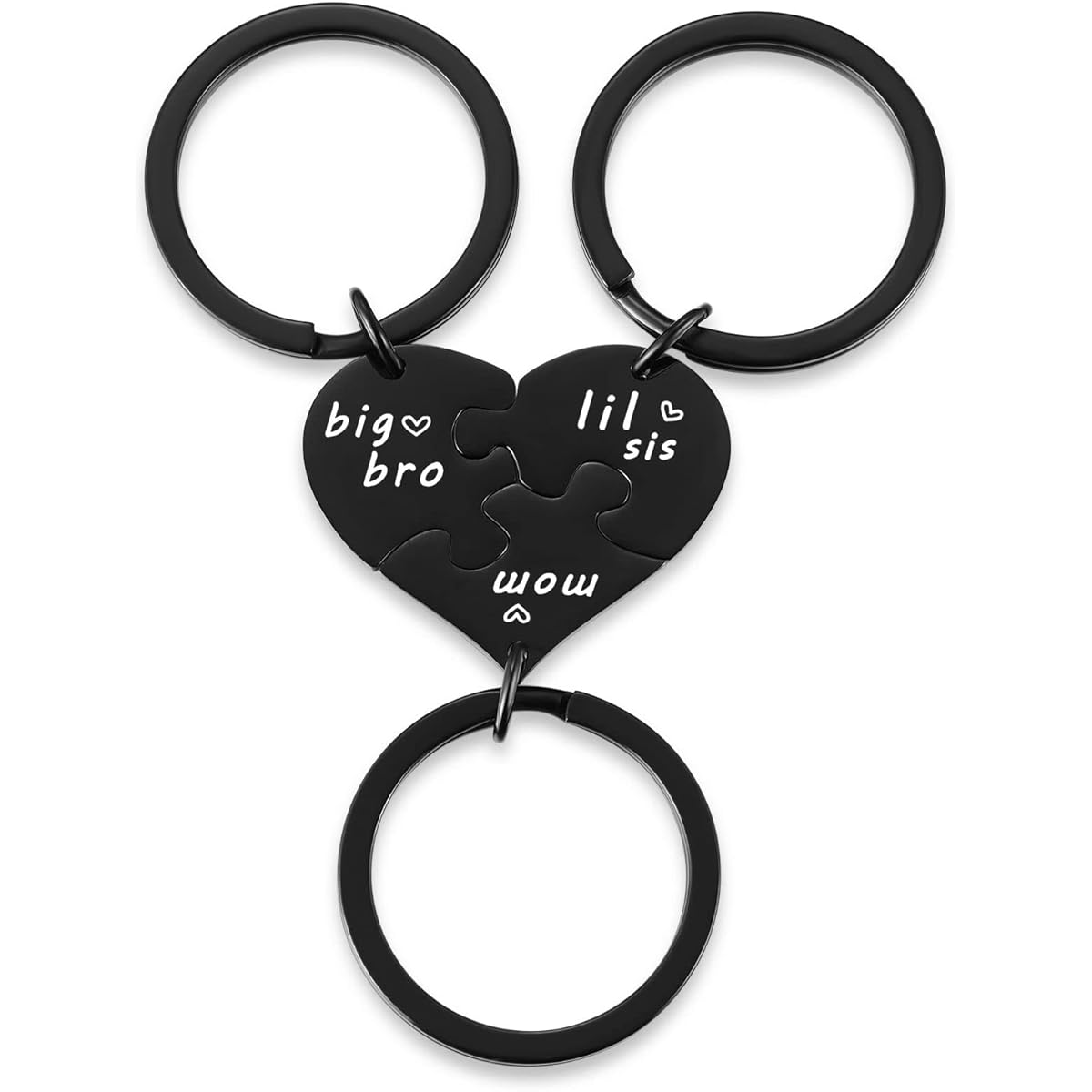 Ralukiia 3 Piece Mother Son Daughter Heart Puzzle Piece Necklace Set Gift for Mom Big Bro Lil Sis Family Jewelry