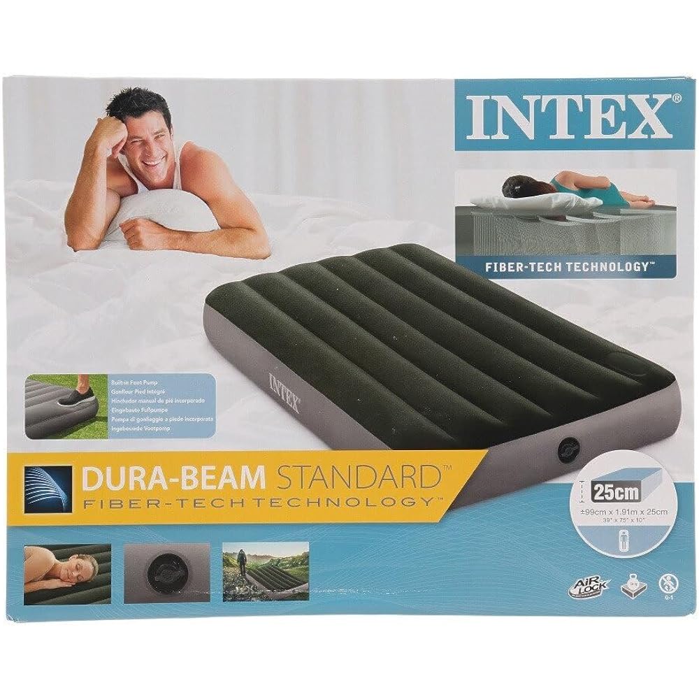 INTEX Bed Air Bed [Downy Air Bed with Foot Pump] [Genuine Japanese Product]