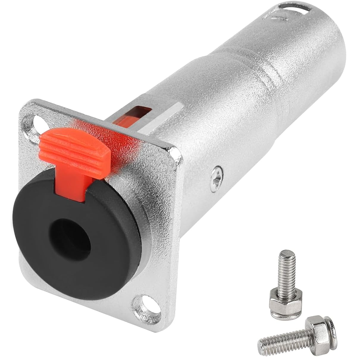 QIANRENON 6.35mm Female to XLR Male Panel Mount Adapter Locking TRS 6.35mm Jack to 3 Pin XLR Plug Mount Connector 1/8 to XLR Feed Through Bulkhead Mount Socket for Microphone Guitar Audio Mixer