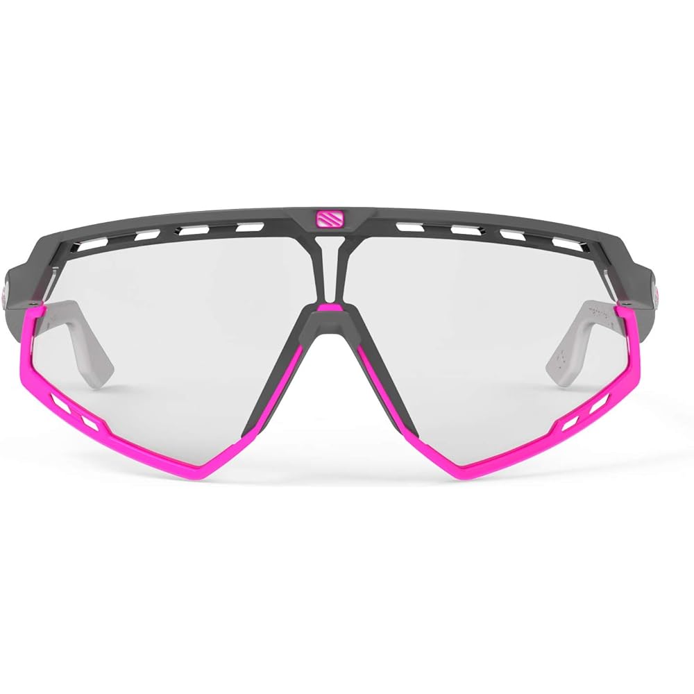 RUDYPROJECT Sports Sunglasses DEFENDER Piyombo Matte Frame/White/Bumper Fuchsia Impact X ® 2 Dimmable Black Lens SP527375-0001