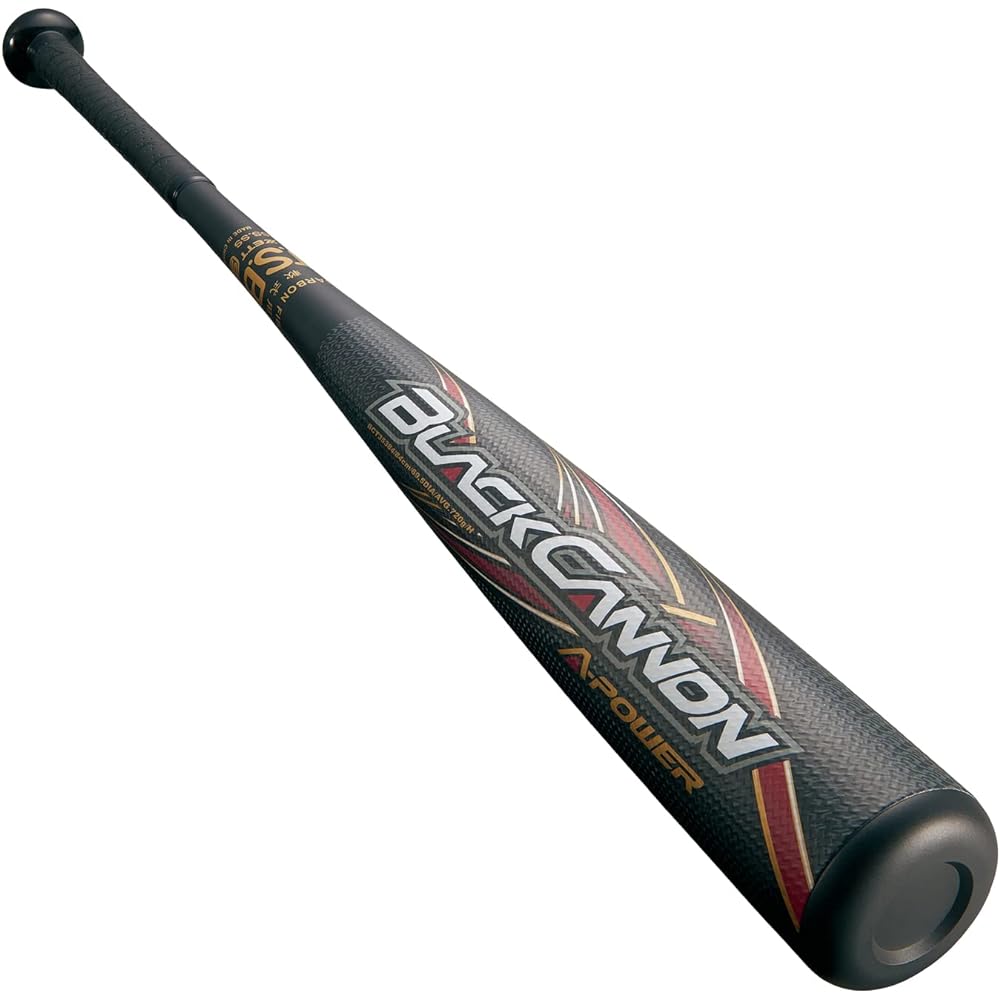 ZETT Soft Baseball Bat Black Cannon A-Power Carbon (FRP) 84cm Black (1900) Weight: 680g average, 700g average, 720g average