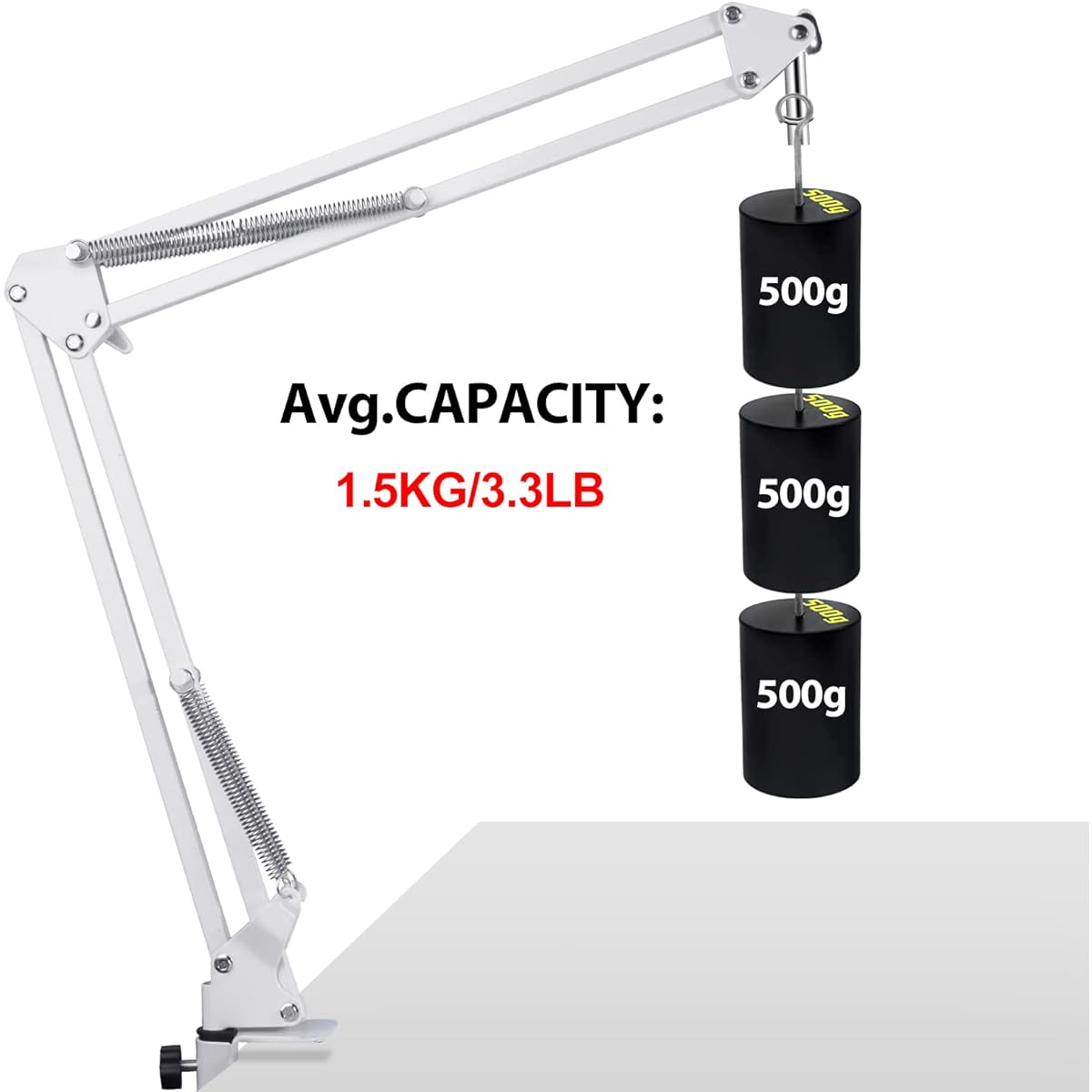 White Boom Arm for Hyperx Quadcast Microphone Desk White Stand Compatible with Hyperx Quadcast s Microphone Hyperx Quadcast Microphone White Arm Perfect for Podcast Gaming/Recording
