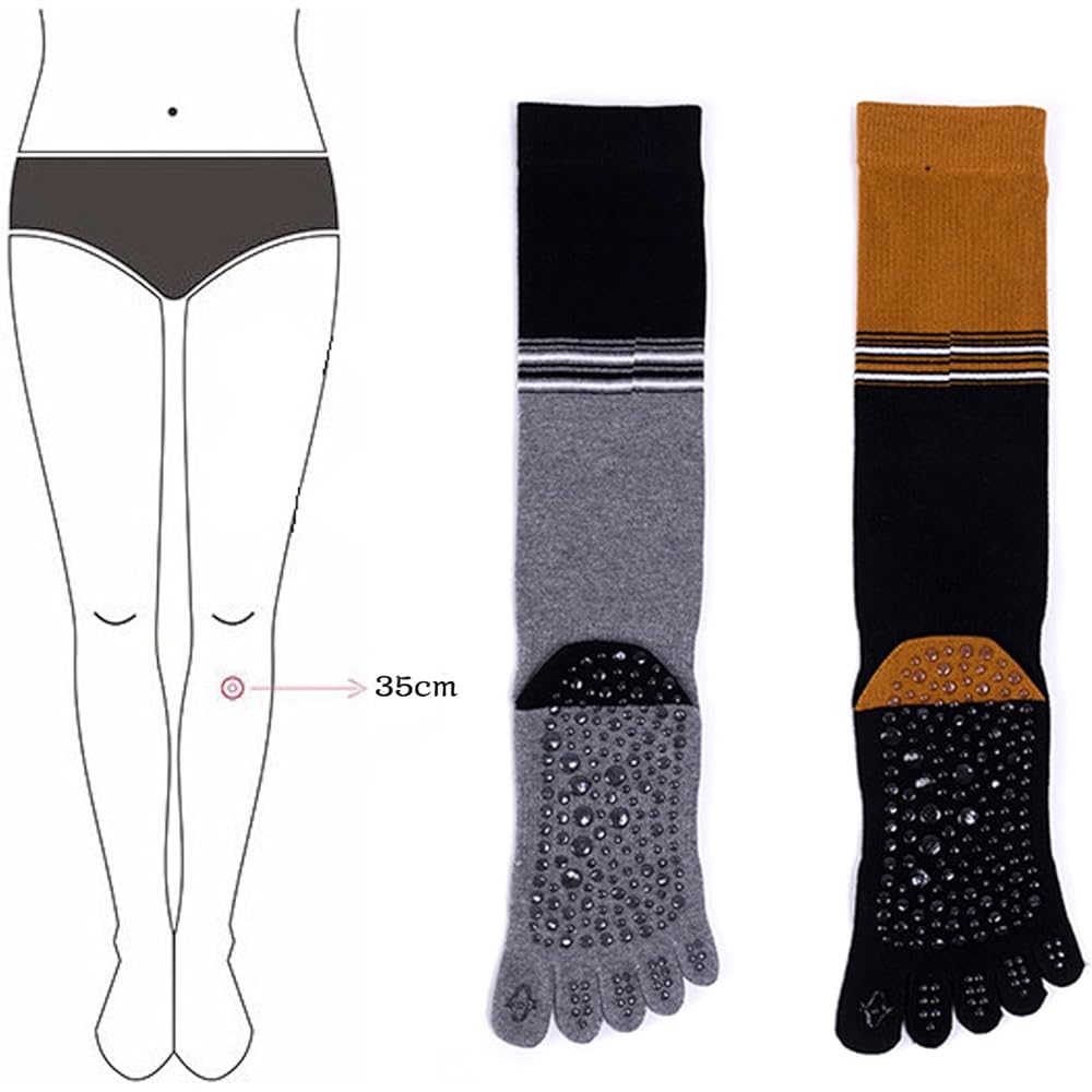 [Ech.Apr] Yoga Socks, 5 Toe High Socks, 3 Pair Set, Assorted Women's, Non-Slip, Non-Slip Socks, Long, Running, Women's, Breathable, Sports, Polati, Volleyball, Dance
