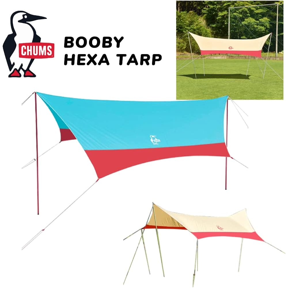 CHUMS Booby Hexatarp Teal/Red W475×D420cm CH62-1827-T010-00