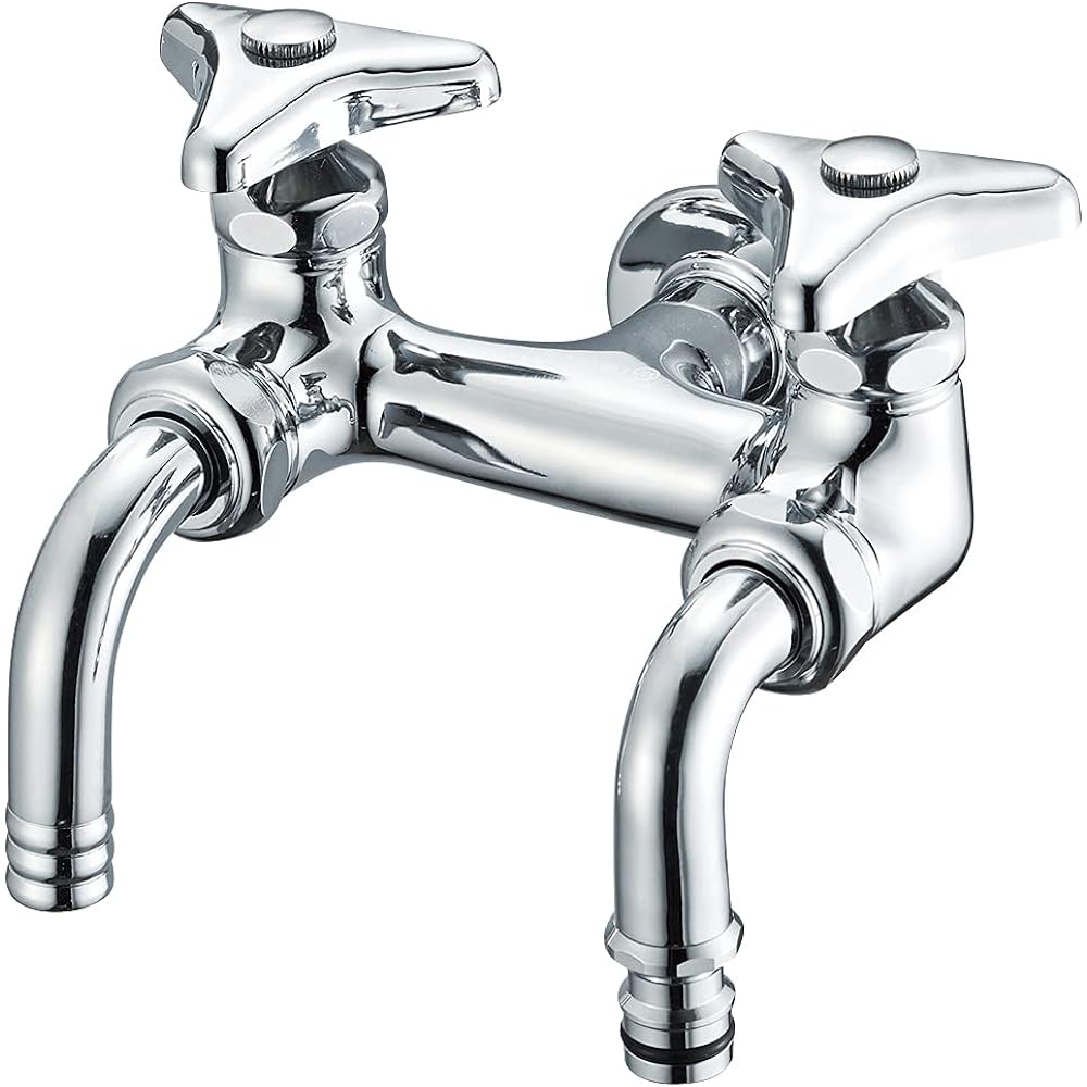 SANEI Two-mouth home faucet for watering, for nominal size 13, for cold regions, jointer connection, F136K-13, silver