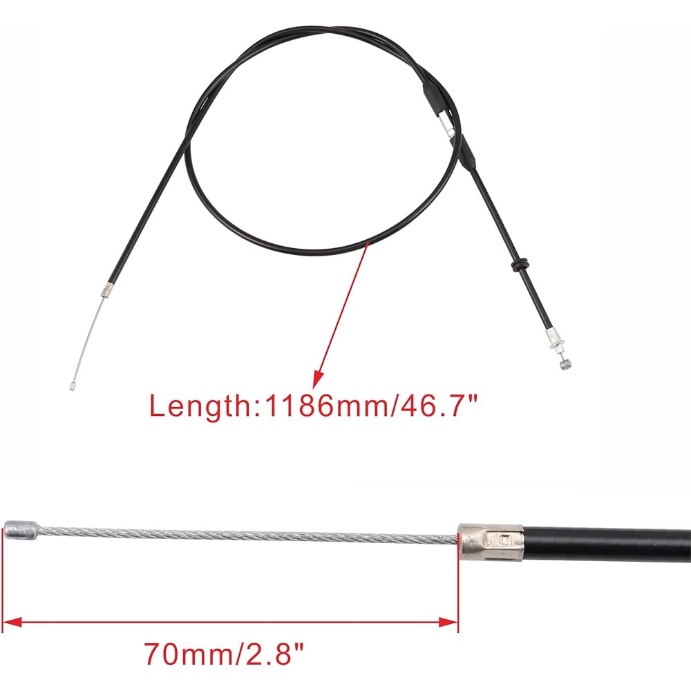 WOOSTAR 46.5" Throttle Cable Shifter with Adjuster Replacement for 125cc 150cc 200cc 250cc Water Cooled ATV 4 Wheel Quad