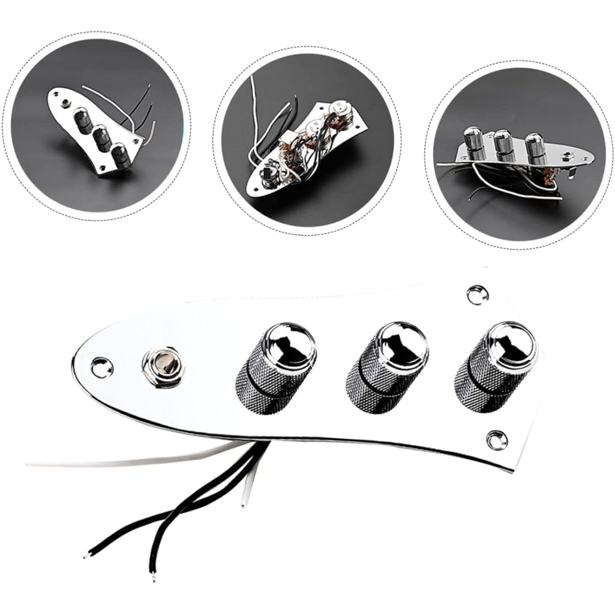 VICASKY 4 Pieces High Quality PCB Circuit Silver Accessories Electric Guitar Parts Loaded Control Plate Electric Guitar Accessories Guitar Control Guitar Wired Controller
