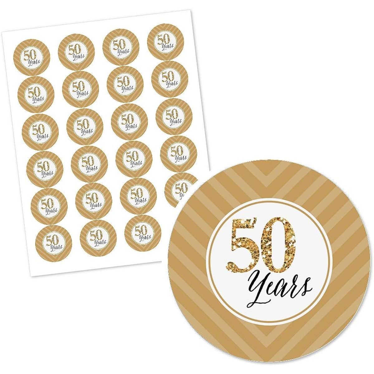 Big Dot of Happiness We Still Do - 50th Wedding Anniversary - Party Circle Sticker Labels - 24 Sheets