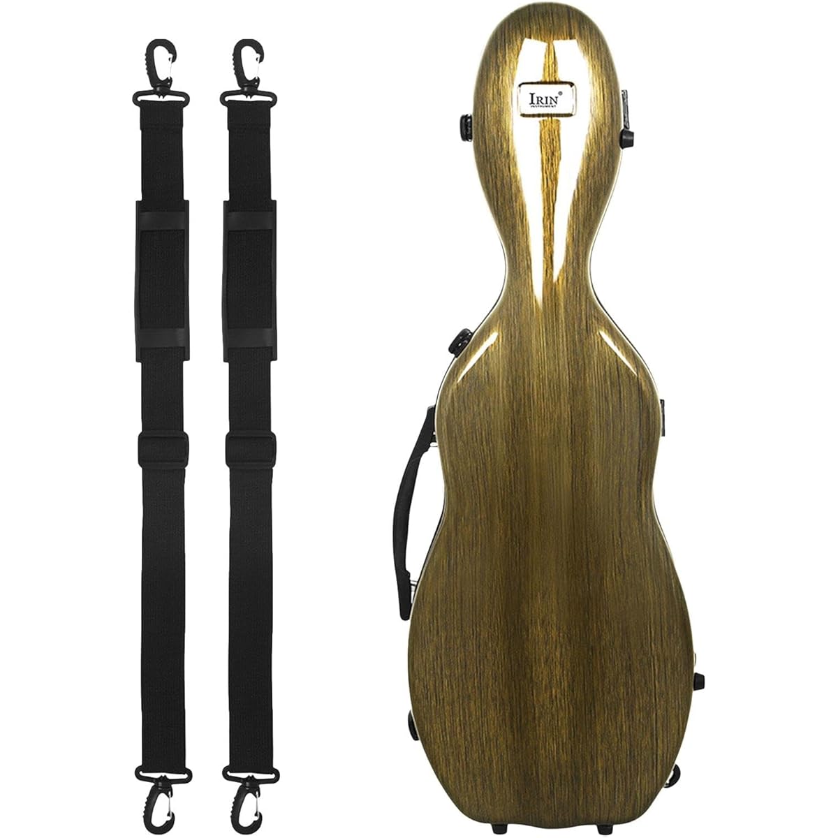Perfk Violin Hard Case Portable Violin Carrying Bag Violin Storage Box with Built-in Thermometer for Beginners, Brown