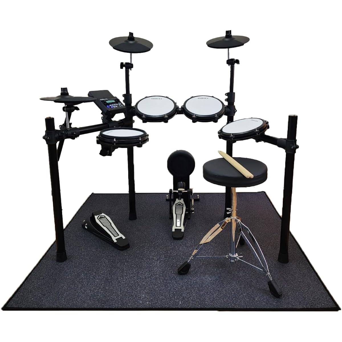 [We take care of the hassle of assembly and packaging materials!] ELEDORA Electronic Drum Set for Beginners to Professionals DWT100 Mesh Pad [Mat, Sticks, and Stool Included]